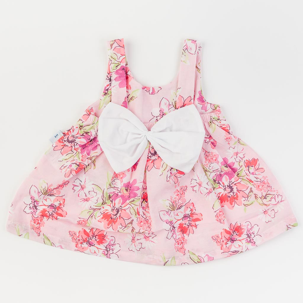 Βρεφικά σετ ρούχων Φόρεμα με καπελο  Kidex Pink Flower  Ροζ