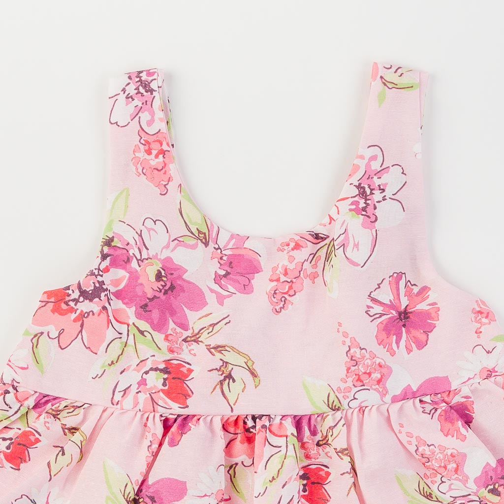 Бебешки комплект рокля и шапка Kidex Pink Flower Розов