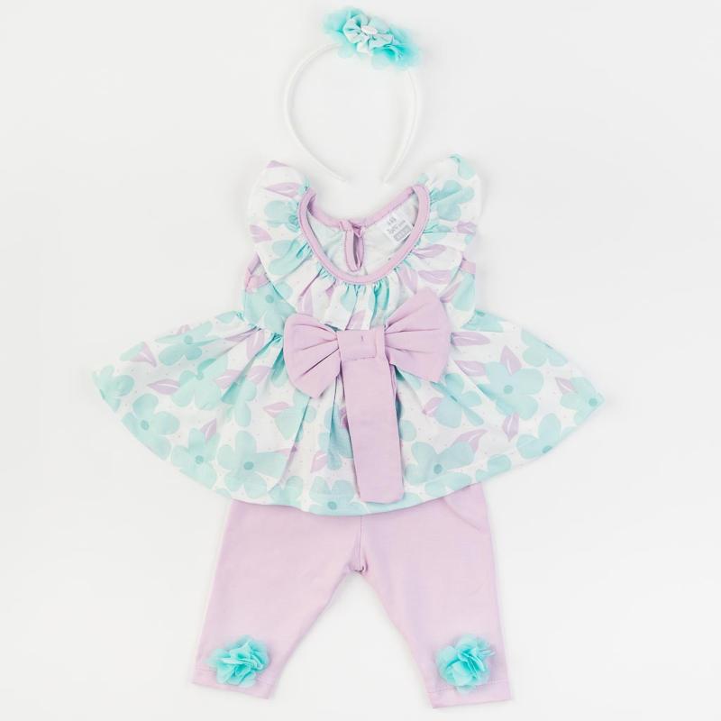 Baby set Tunic Leggings and tiara  JNF Baby Just This Style  Mint