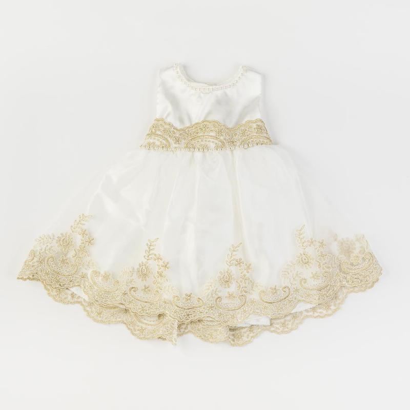 Бебешка официална рокля с дантела Amante Classic Бяла