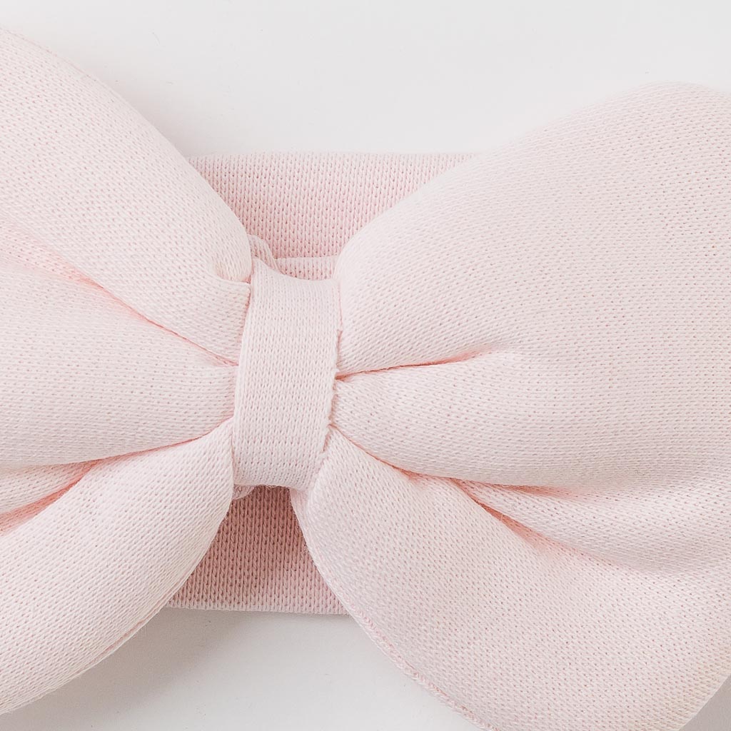 Βρεφικη κορδελα για τα μαλλια με φιογκο  MRV accessories   Classic  Ανοιχτο ροζ