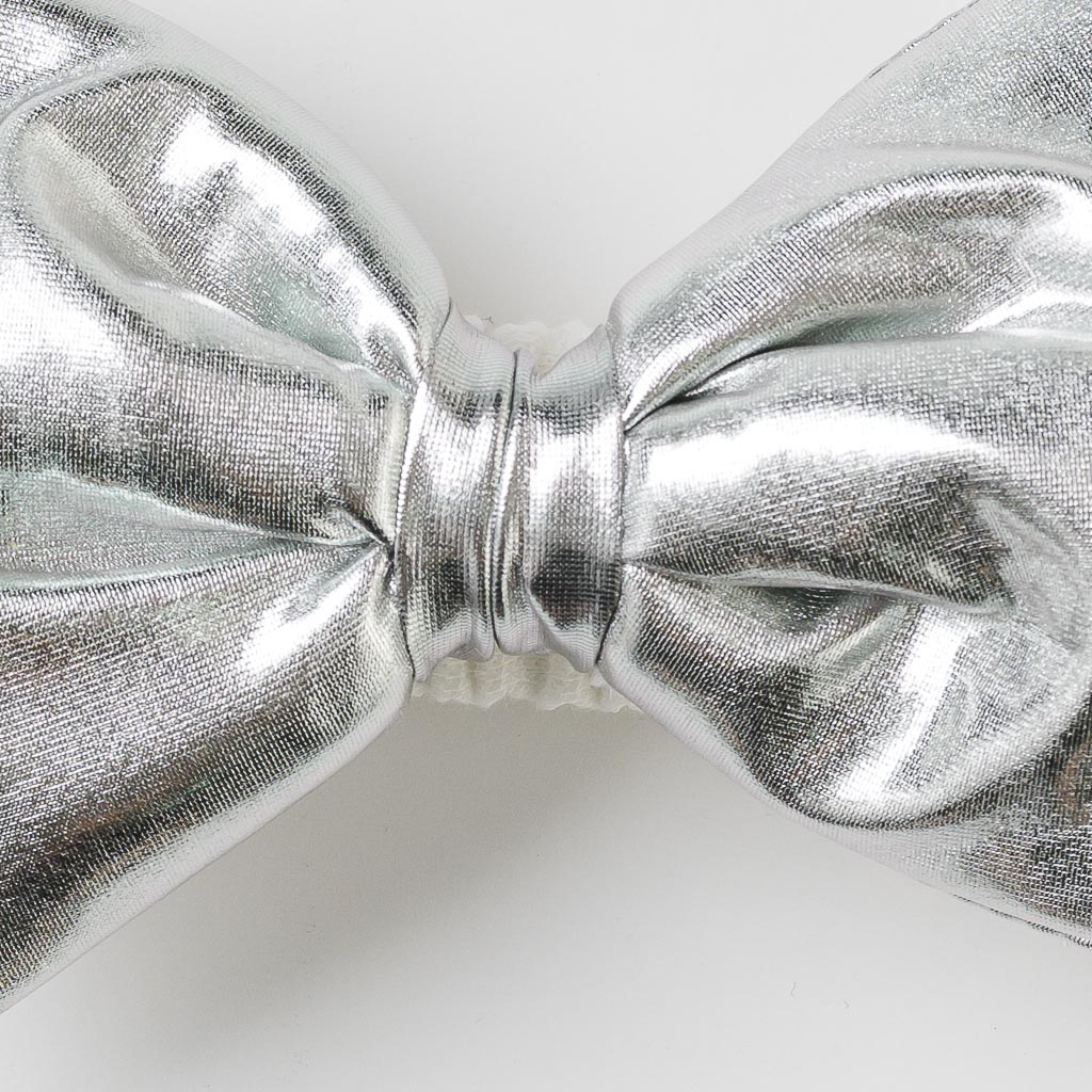 Βρεφικη κορδελα για τα μαλλια με φιογκο  MRV accessories   Hologram   Silver