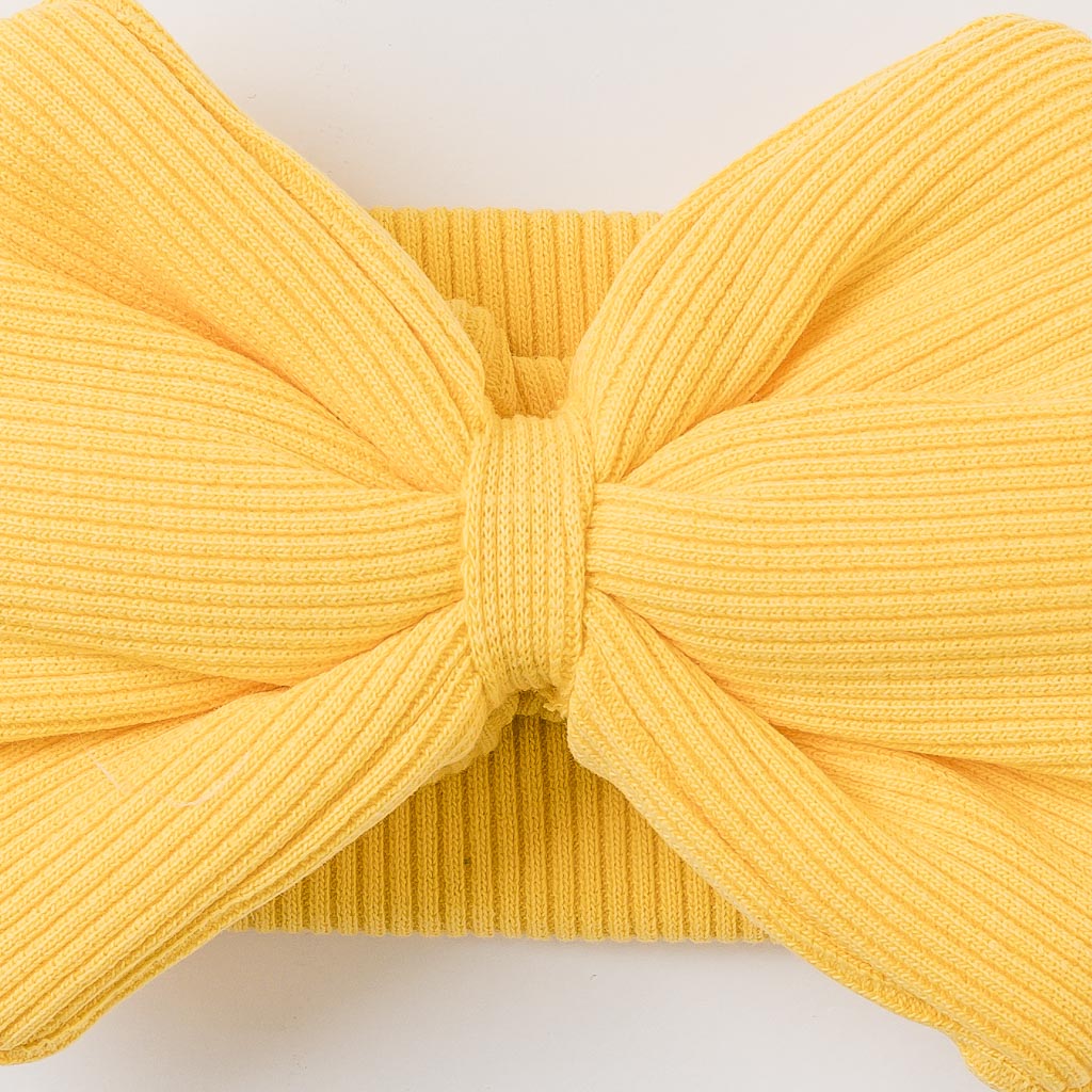 Βρεφικη κορδελα για τα μαλλια με φιογκο  MRV accessories   Born with Bow  Κιτρινα