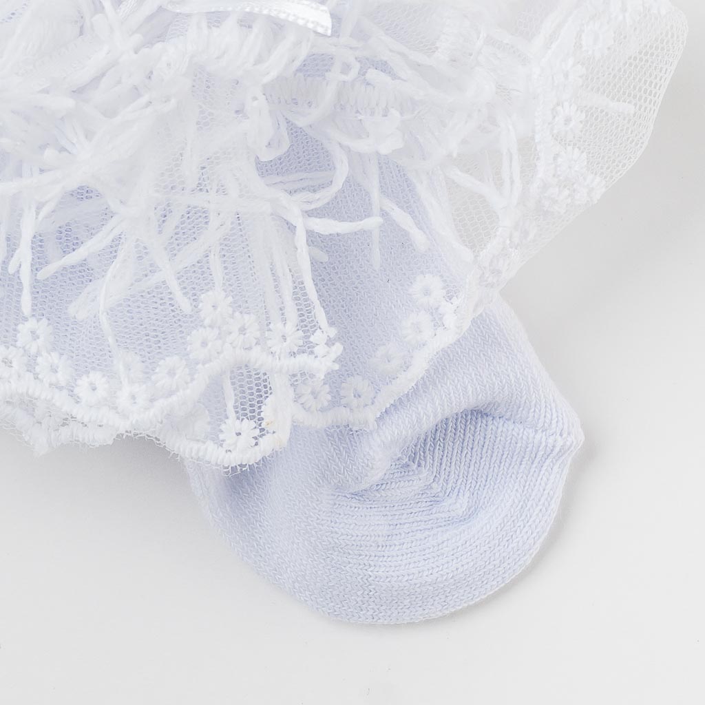 Бебешки чорапки за момиче JW Collection Funny Baby Бял