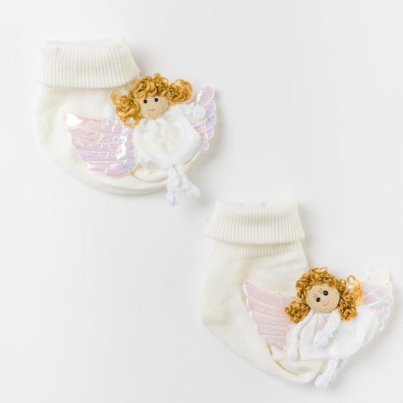 baby socks For a girl  Mini Damla   Angel  White