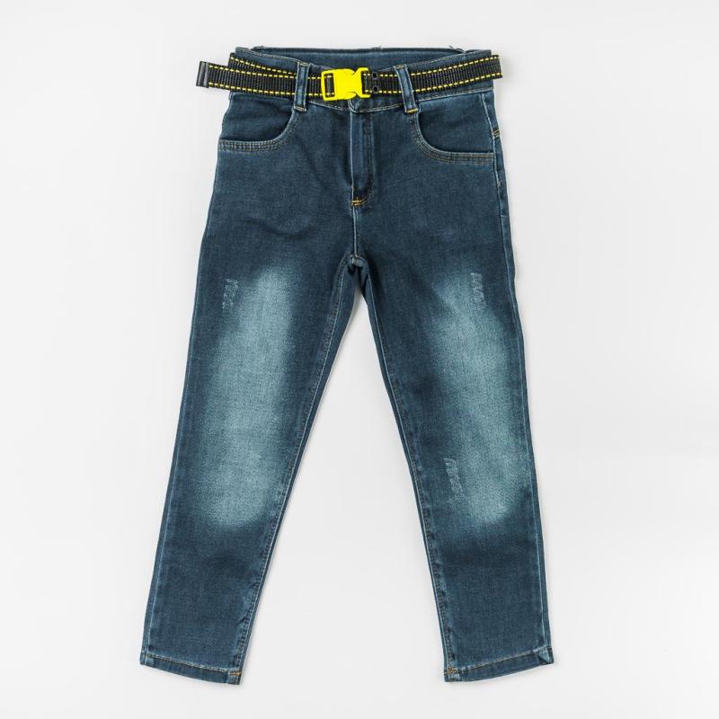 Dětské džíny Pro chlapce s páskem modré