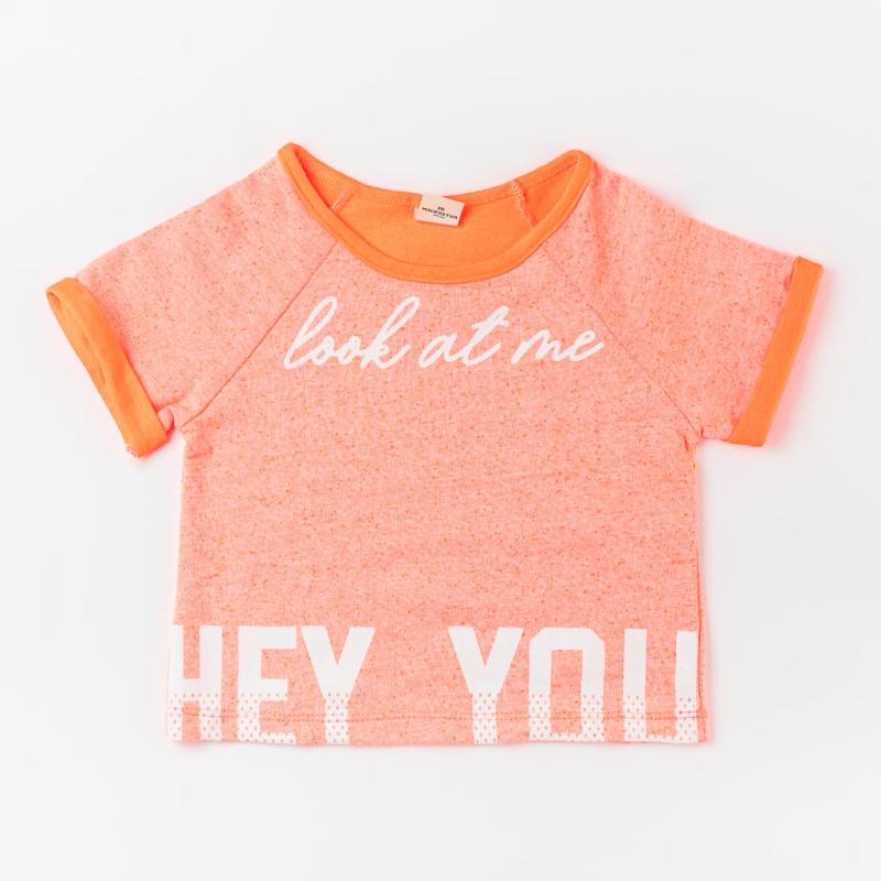 Childrens t-shirt For a girl  Look at me  Orange
