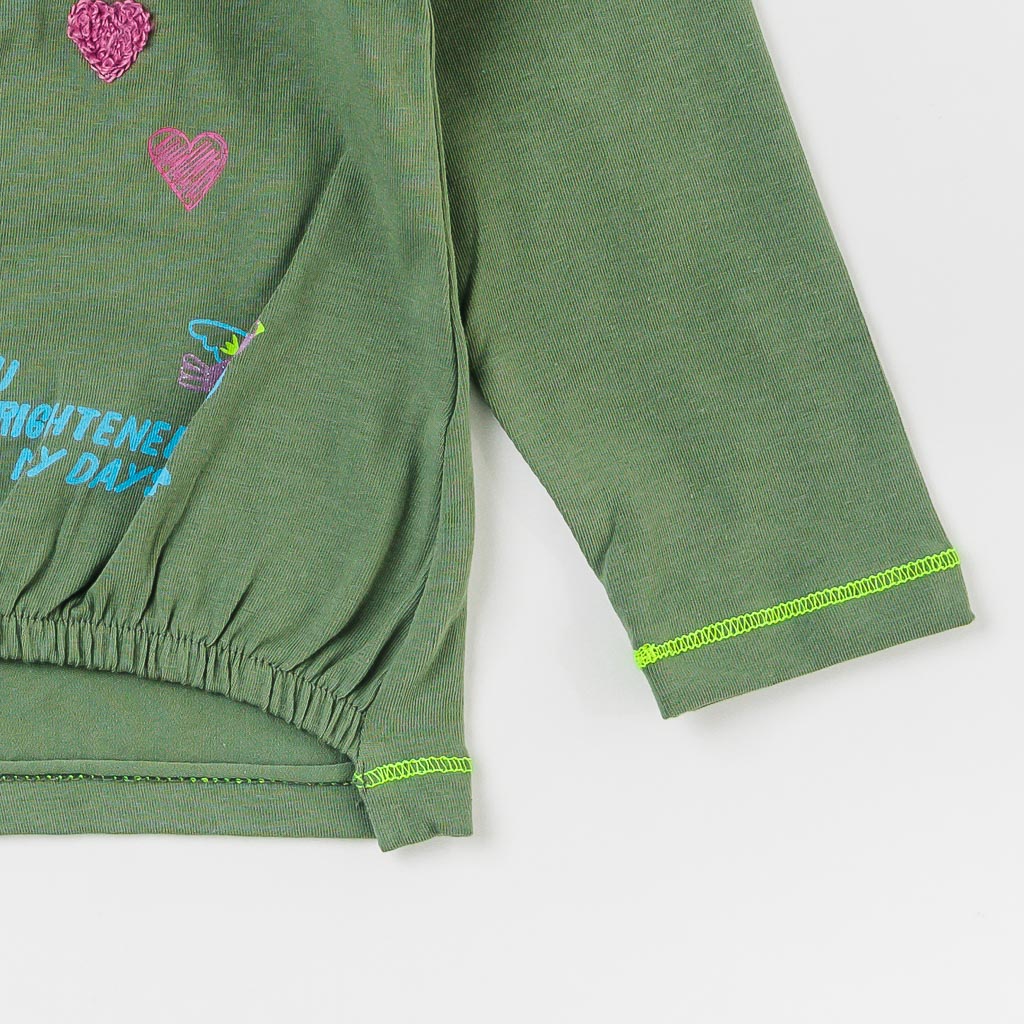 Παιδικη μπλουζα Για Κορίτσι  Cichlid  με μακρυ μανικι  Sweet Girl  Πρασινα