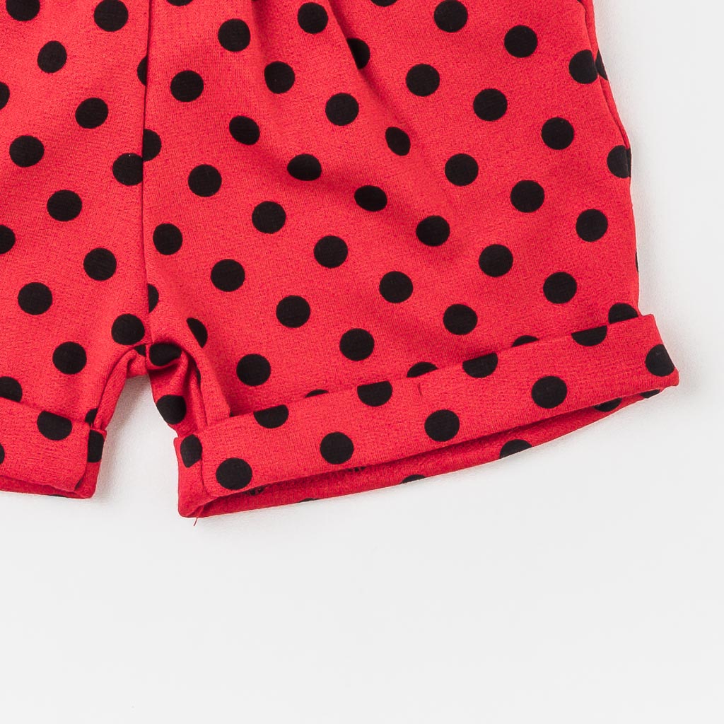 Бебешки къси панталонки за момиче Cikoby Червени