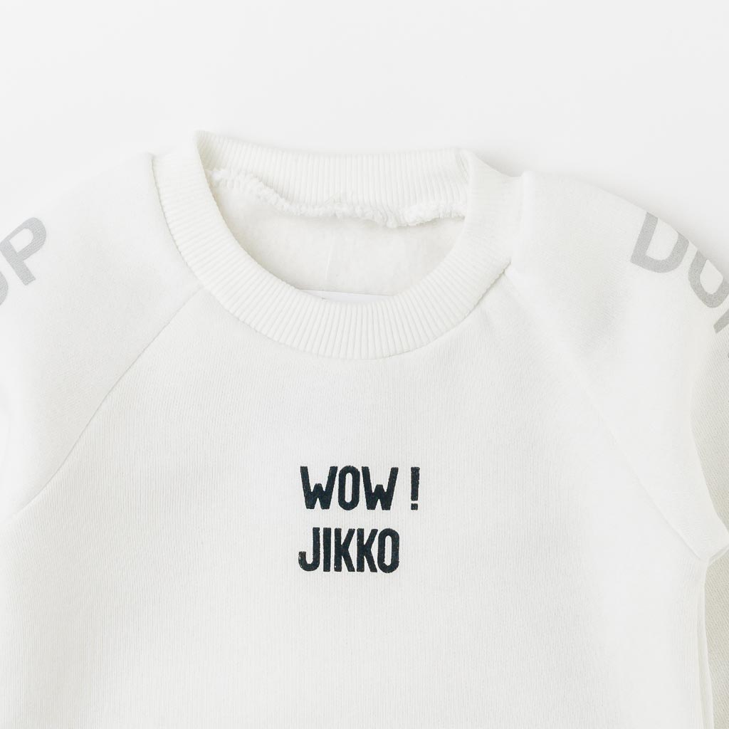 Бебешка блуза за момче Jikko Ватирана Бяла