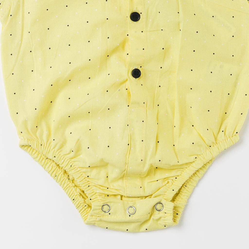 Бебешки комплект боди - риза и дънки за момче Lets Party Жълт
