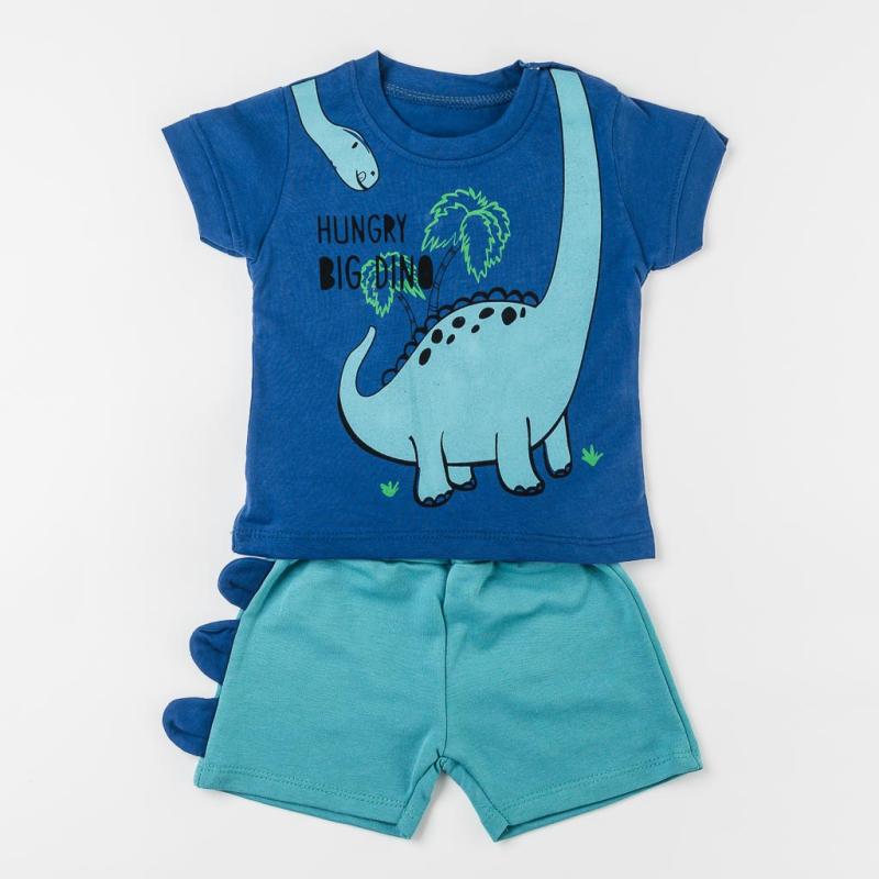 Set pentru bebeluși cu mânecă scurtă Pentru băiat  Hungry Big Dino  Albastru