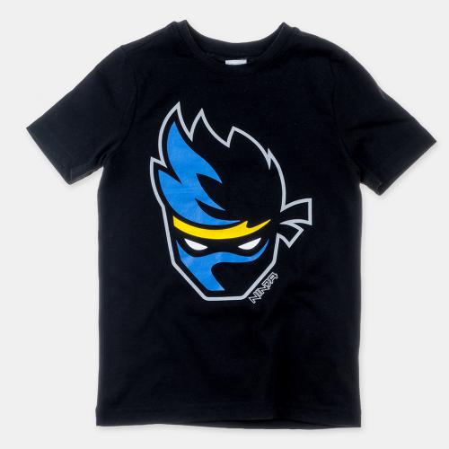 Детска тениска за момче с щампа Ninja - Черна