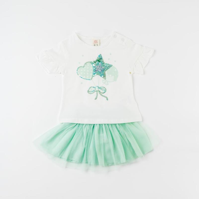 Baby set with skirt  Bupper   Little Star  Mint