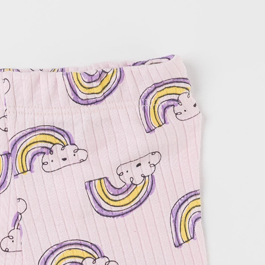 Бебешки комплект тениска и клинче за момиче Flamingo Star Мента