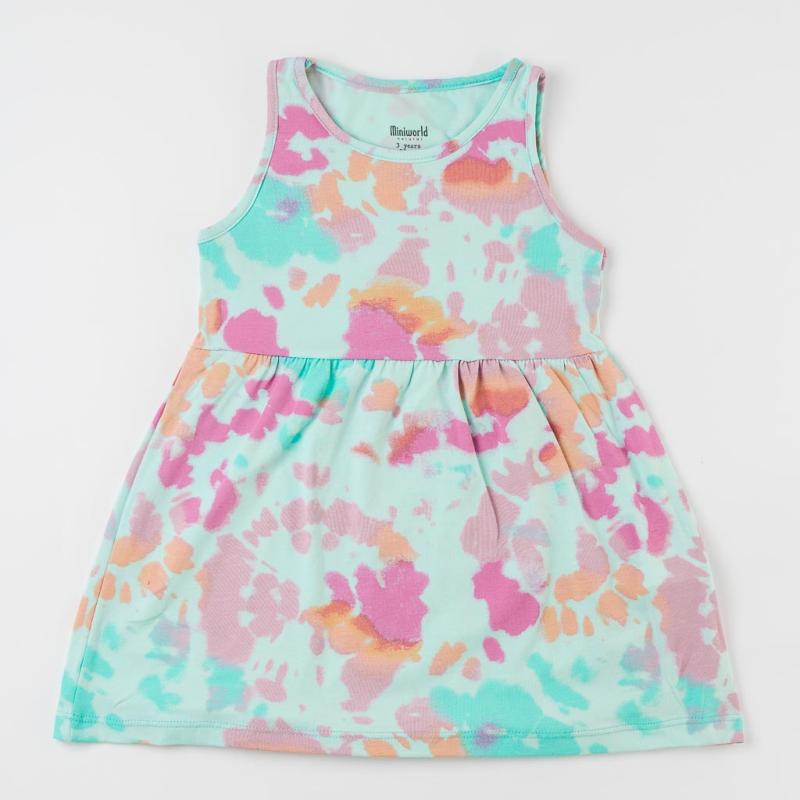 Rochie de vară pentru copii din tricot  Miniworld   Colors  Albastră