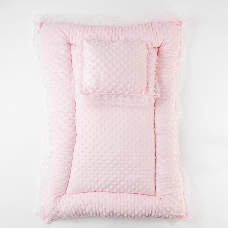 Бебешко гнездо  με μαξιλαρι  Sleep Well Baby   80x50 cm.  ροζ