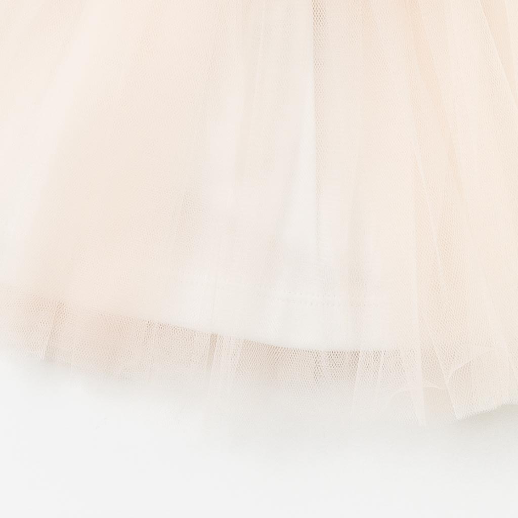 Βρεφικο επισημο φορεμα με κοντο μανικι με μπολερο  Bulsen Golden Baby Rose   Ροδακινι