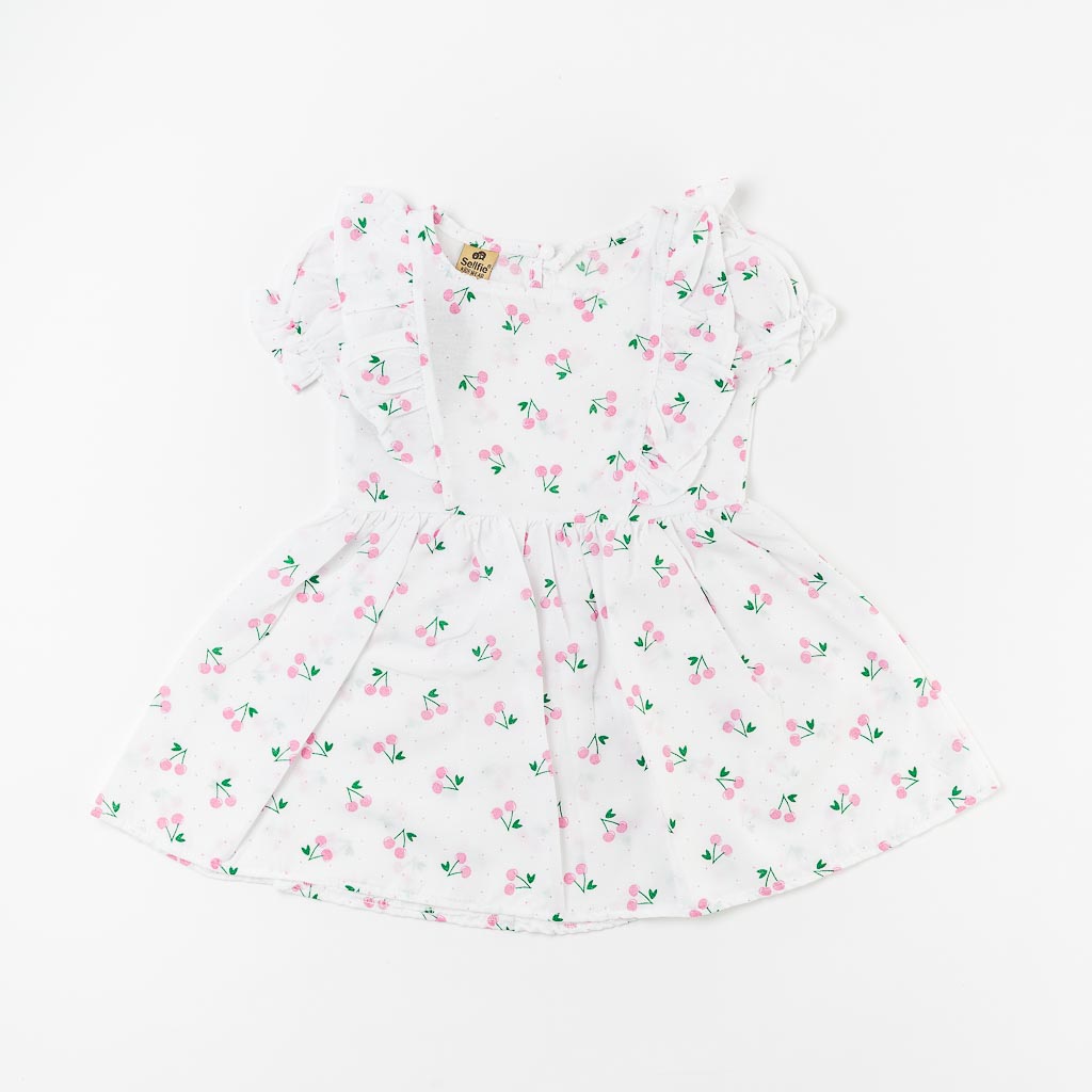 Παιδικη καλοκαιρινο Φόρεμα απο βαμβακι  Cherry  ασπρα