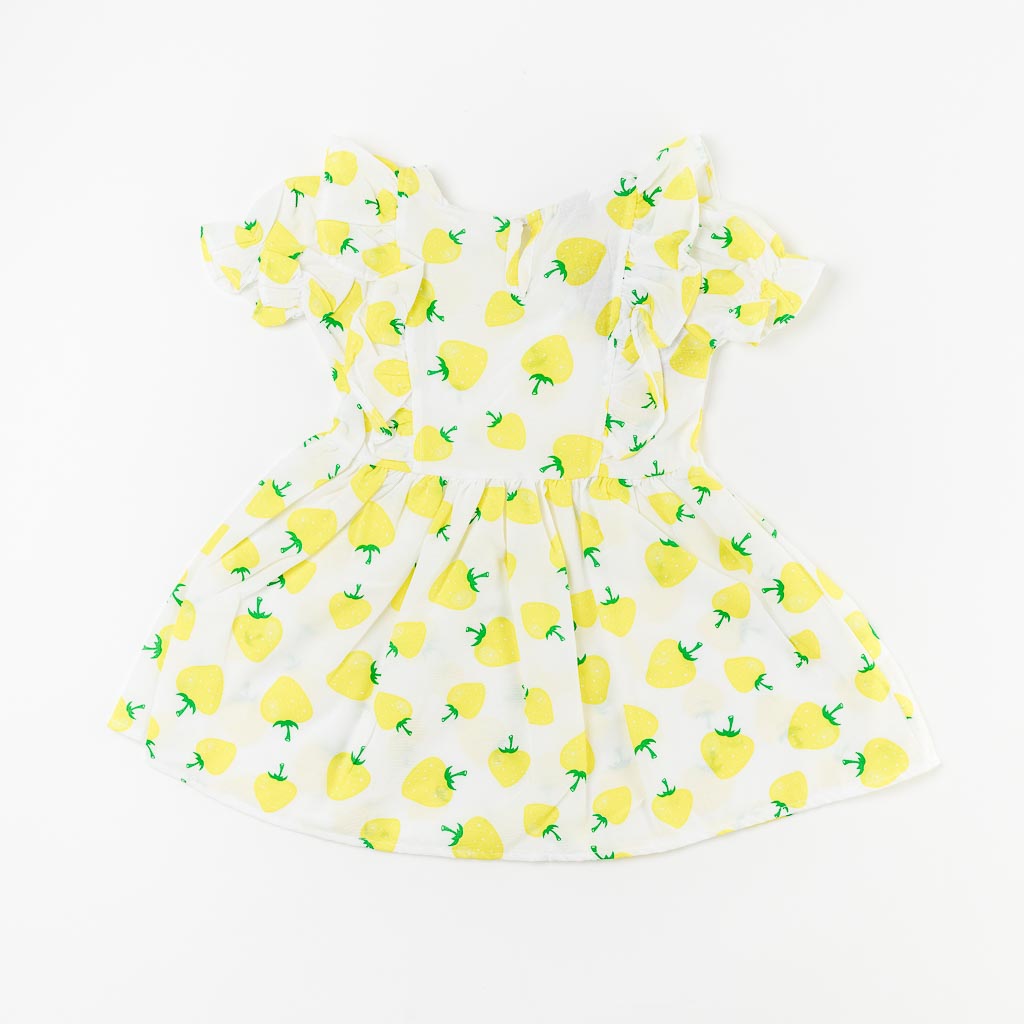 Παιδικη καλοκαιρινο Φόρεμα απο βαμβακι  Lemons  ασπρα