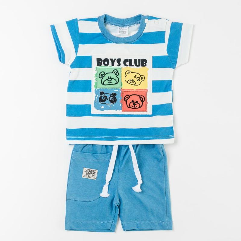 Бебешки комплект тениска и къси панталонки  момче Boys Club Син
