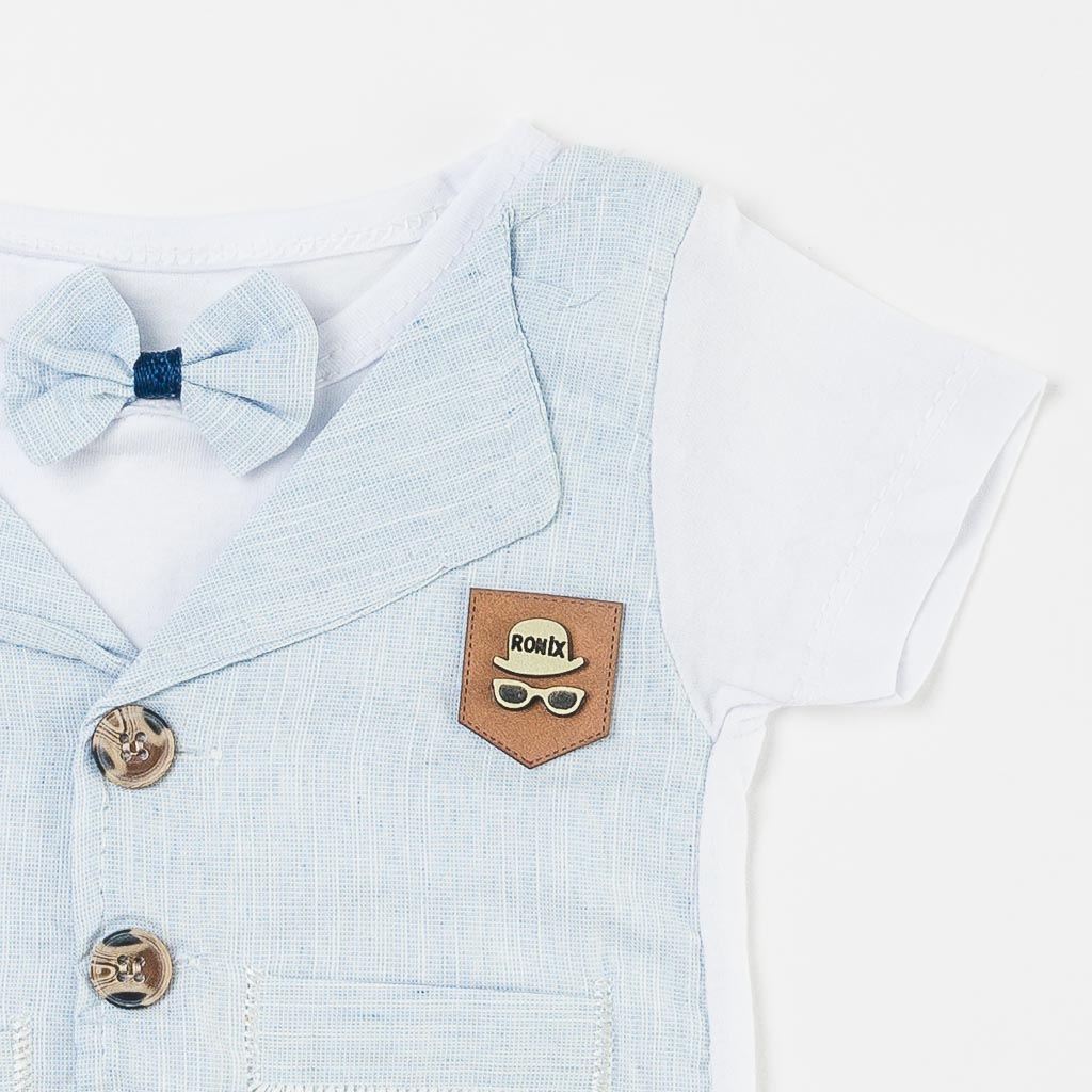 Бебешки комплект за момче летен Ronix Baby Светлосин
