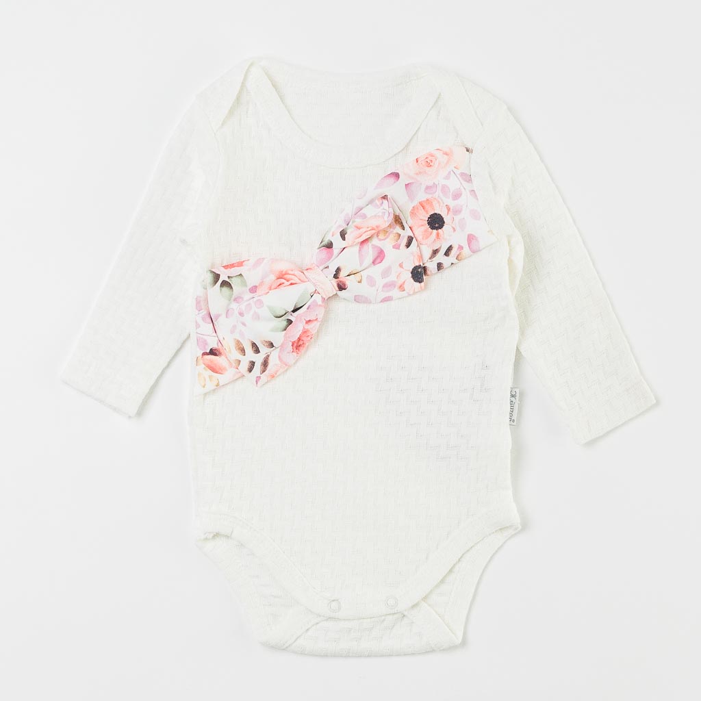 Βρεφικά σετ ρούχων Για Κορίτσι Παντελόνι κορδελα για μαλλια με Κορμακι  Mini Baby  Ασπρο