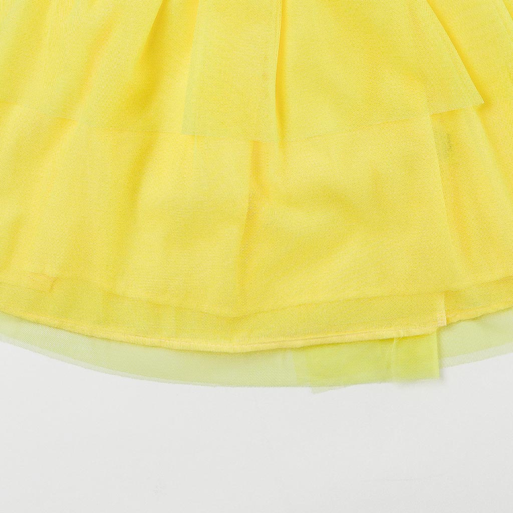 Детска рокля с тюл и чантичка Bupper Glammi Жълта