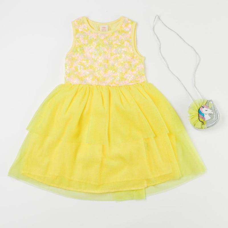 child dress with tulle and bag  Bupper Glammi  Yellow