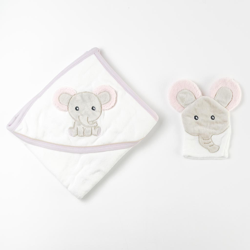 Βρεφικη πετσετα Για Κορίτσι  BabyLine Koala   90x80 cm.  Ροζ