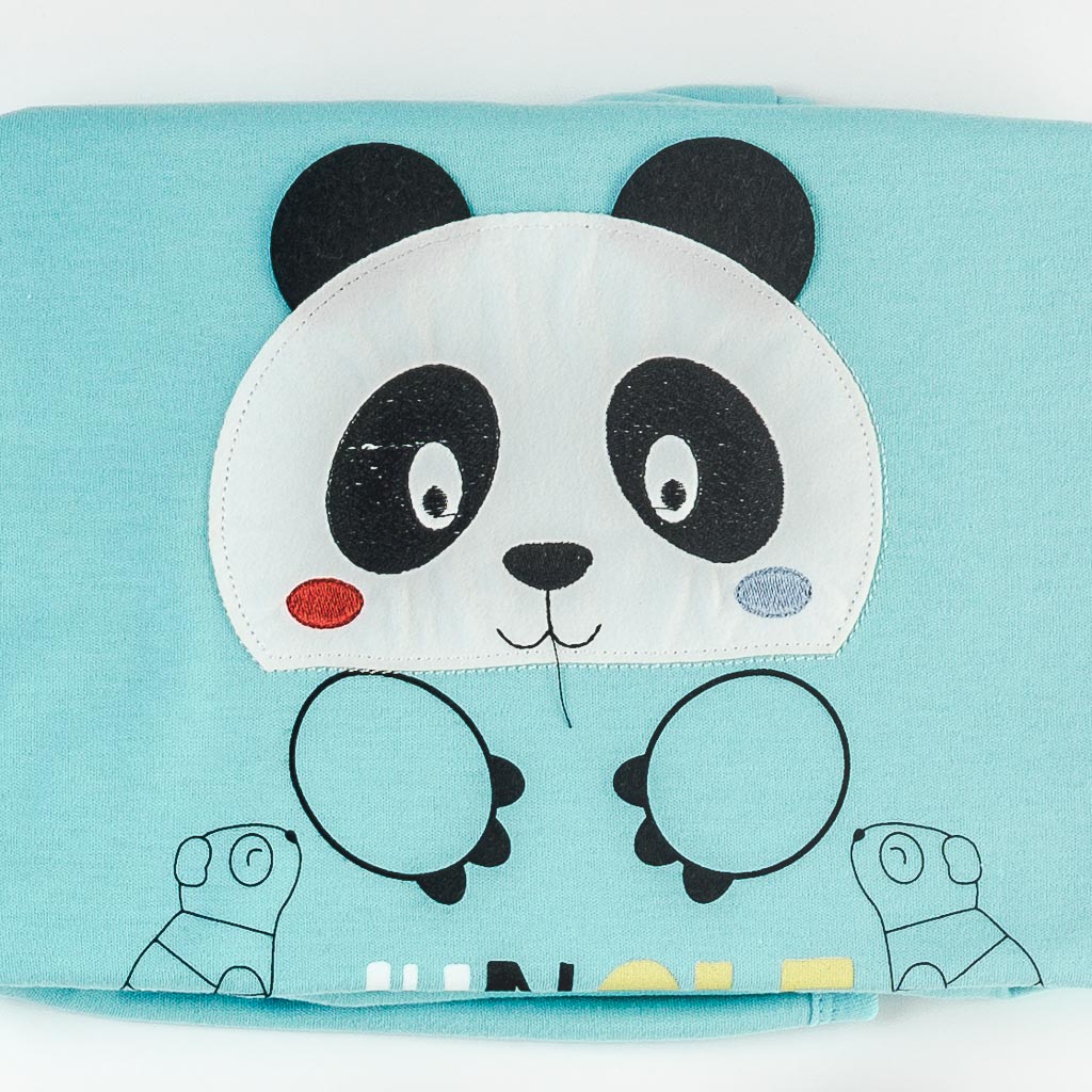 Βρεφικο σετ Για Αγόρι  Wiwa Panda  10 τεμαχια με κουβέρτα Μπλε