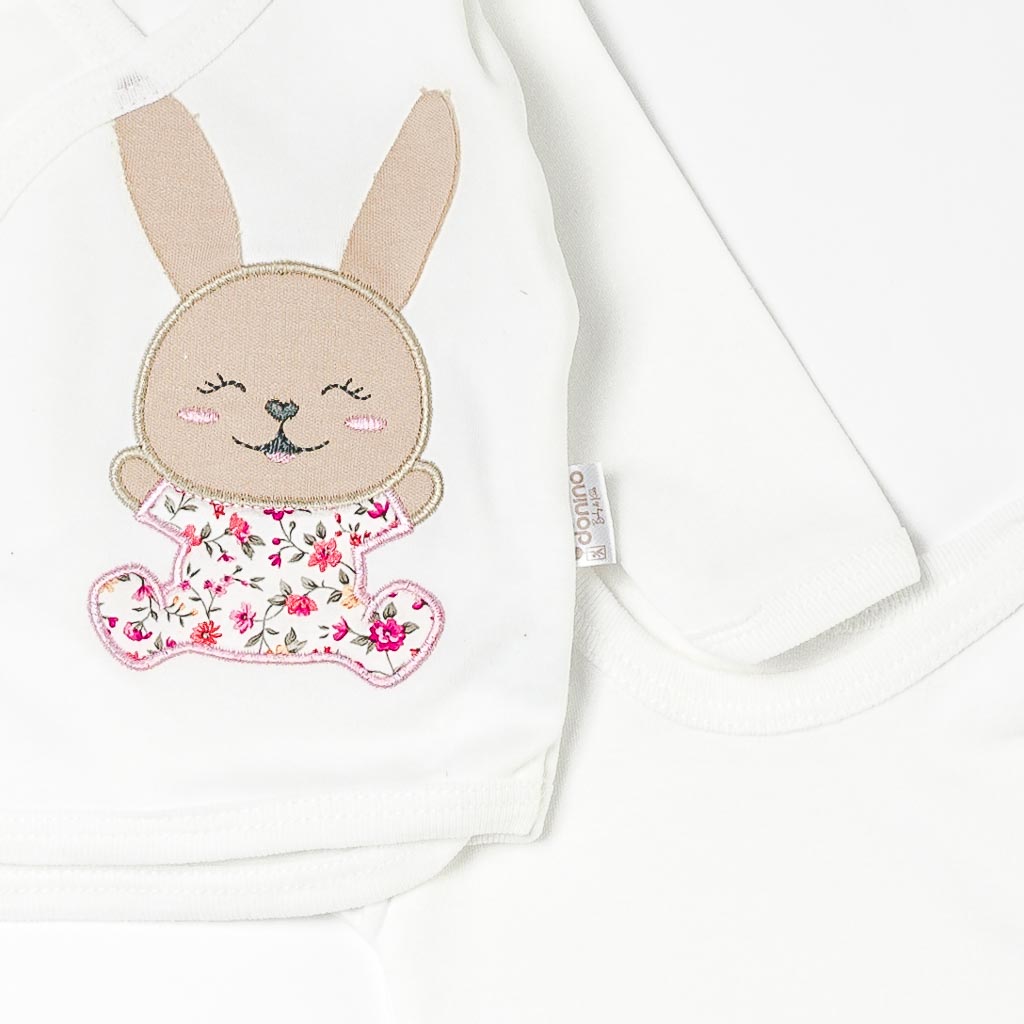 Комплект за изписване с пелена за момиче Funny Bunny 10 части с обувчици Розов