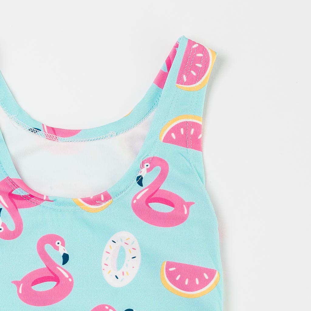 Παιδικο ολοσωμο μαγιο Για Κορίτσι  Lyra Flamingos and Donuts  Μπλε