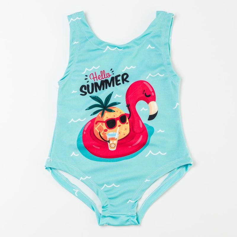 Dětské jednodílné plavky Pro dívky  Lyra Hello Summer  Modrý