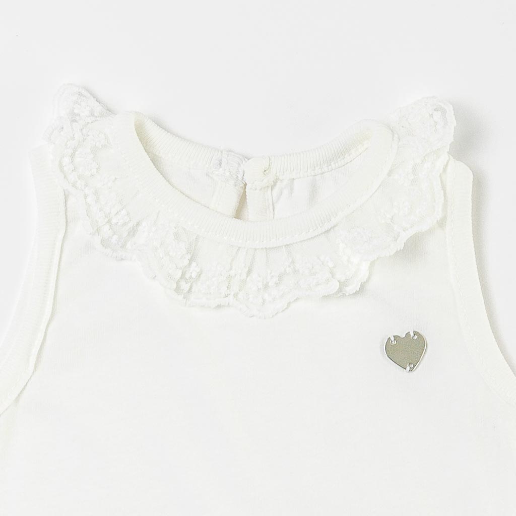 Βρεφικά σετ ρούχων Κορμακι με κοντο παντελονι Για Κορίτσι  Love White Baby  Ασπρο
