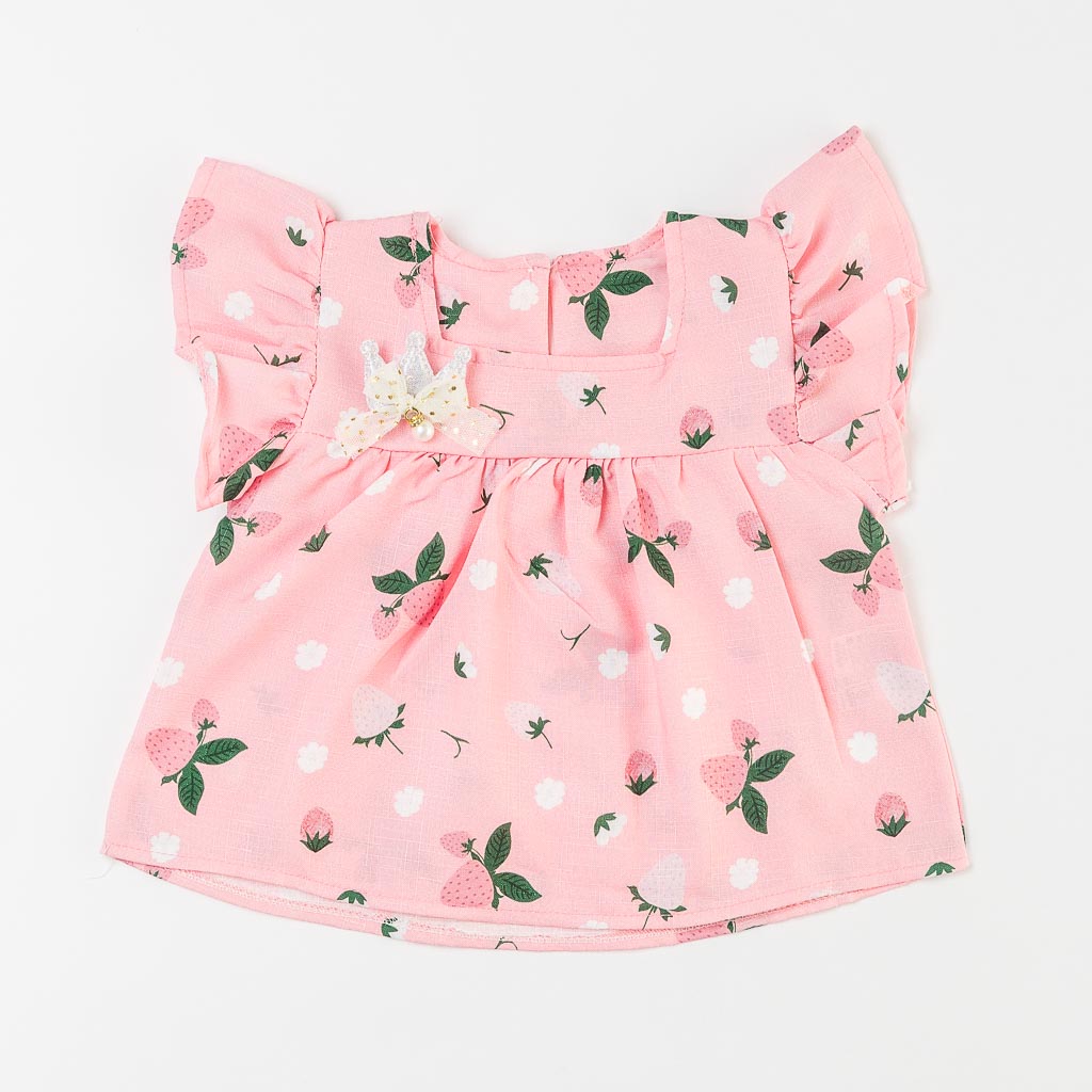 Βρεφικά σετ ρούχων απο 3 τεμαχια Για Κορίτσι  JNF Collection   Strawberry Girl  Ροζ