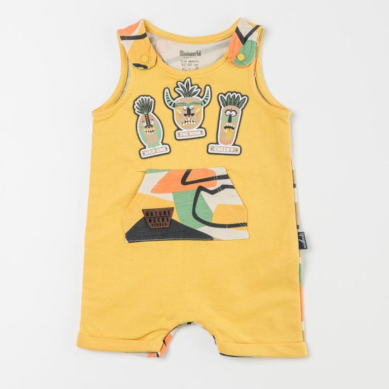 Baby overalls summer For a boy  Miniworld   The Boss  Mustard