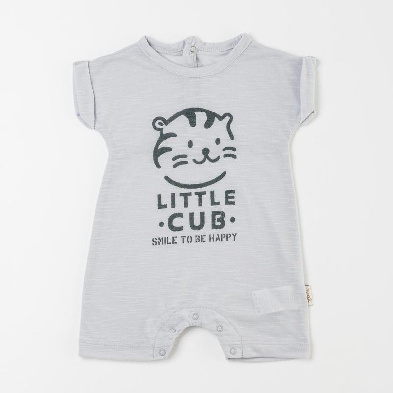 Baby overalls with short sleeves For a boy  Little Cub  Gray