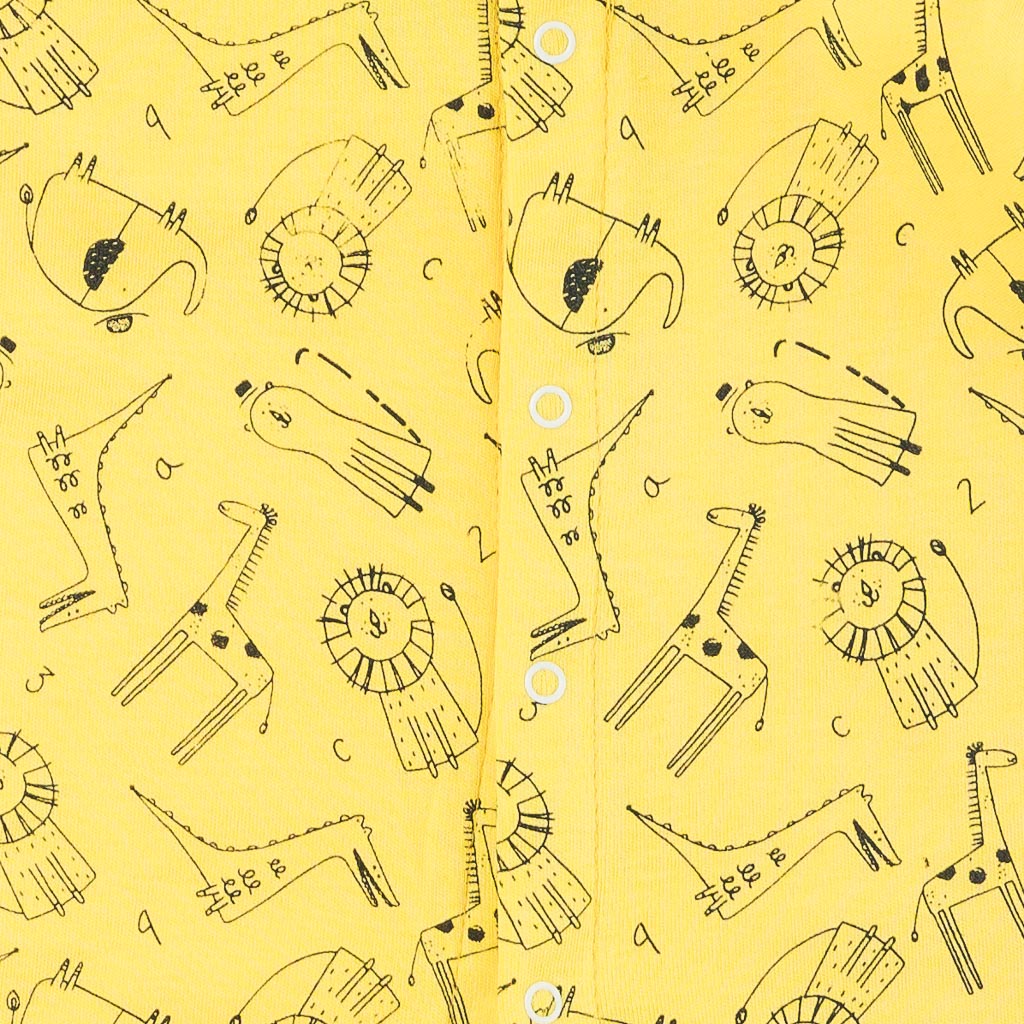 Βρεφικα φορμακια με μακρυ μανικι Για Αγόρι  Bip Baby   Animals  Κιτρινο
