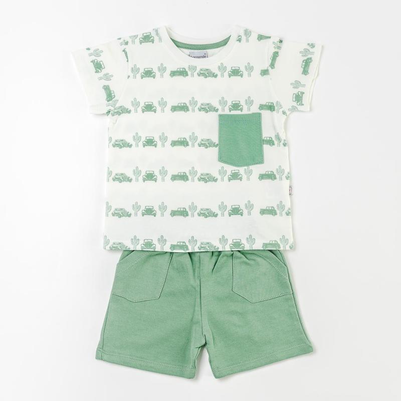 Childrens clothing set t-shirt and shorts For a boy  Lamonade Cras  White
