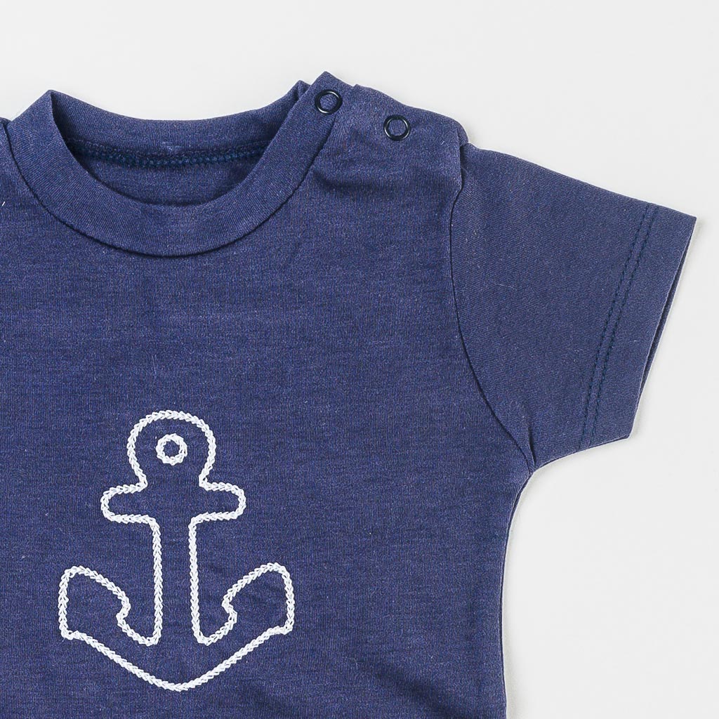 Βρεφικά σετ ρούχων Για Αγόρι Κορμακι με κοντο παντελονι  Paun Baby The Sailor  Μπλε