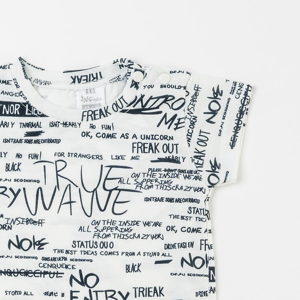 Βρεφικά σετ ρούχων Πουκάμισο με κοντο μανικι Κοντομάνικη μπλούζα με παντελονακι Για Αγόρι  JNF Collection   Тrue