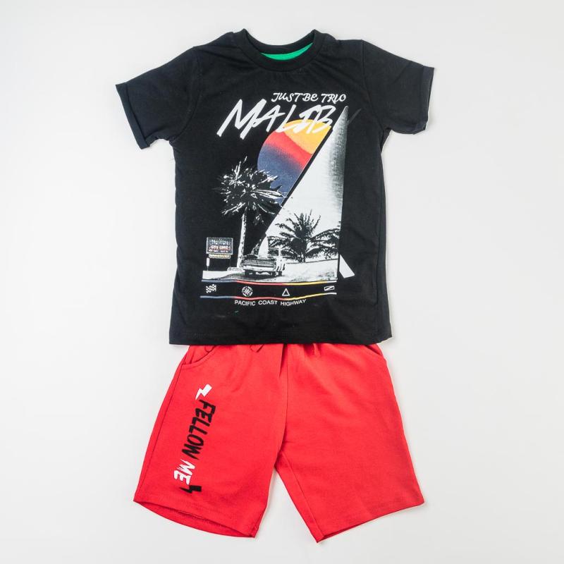 Childrens clothing set t-shirt and shorts For a boy  Just Be Trio  black