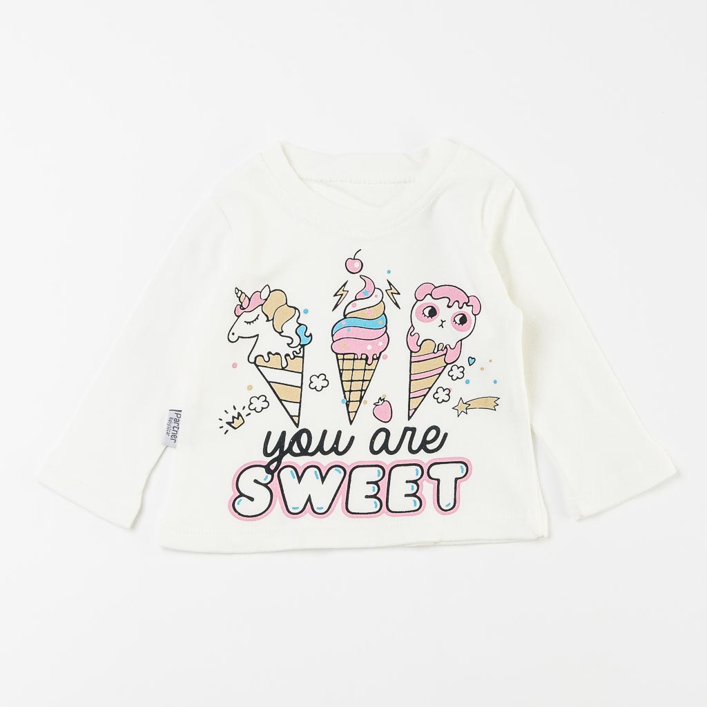 Βρεφικά σετ ρούχων 3 τεμαχια Για Κορίτσι  Ice cream  με γιλεκο Ροζ