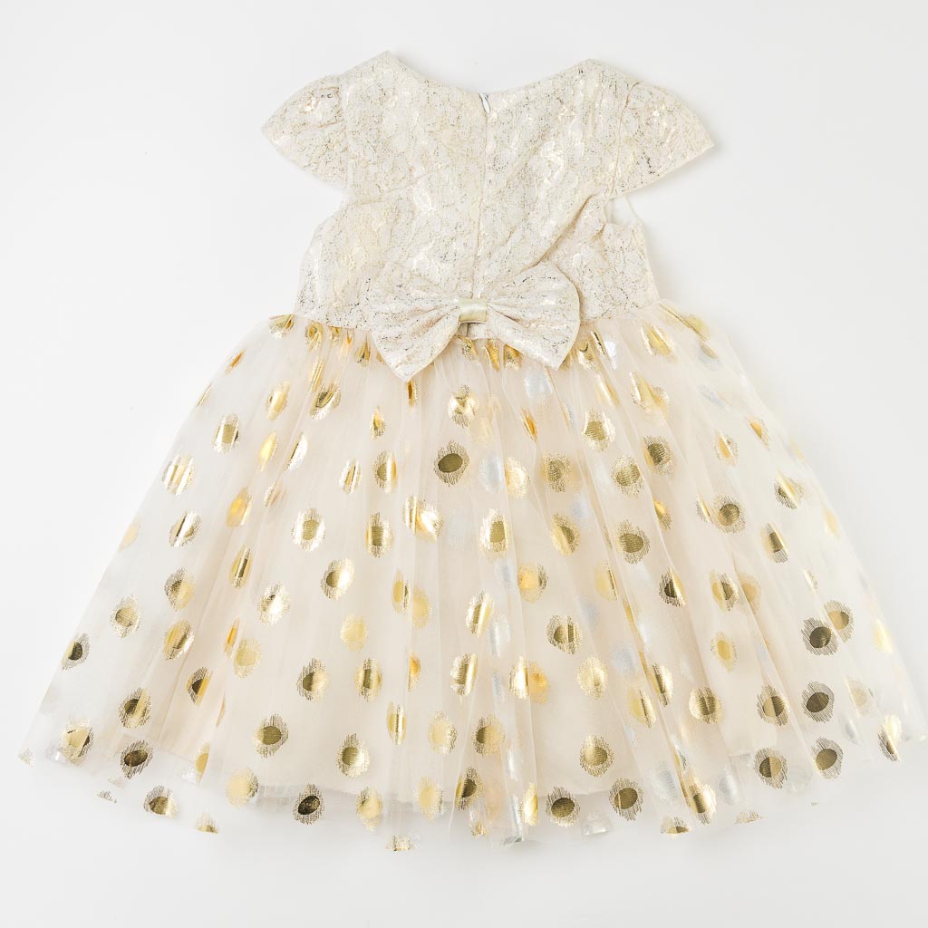 Παιδικο επισημο φορεμα με τουλι  Eray Kids Gold Princes  με τσαντακι Χρυσαφι