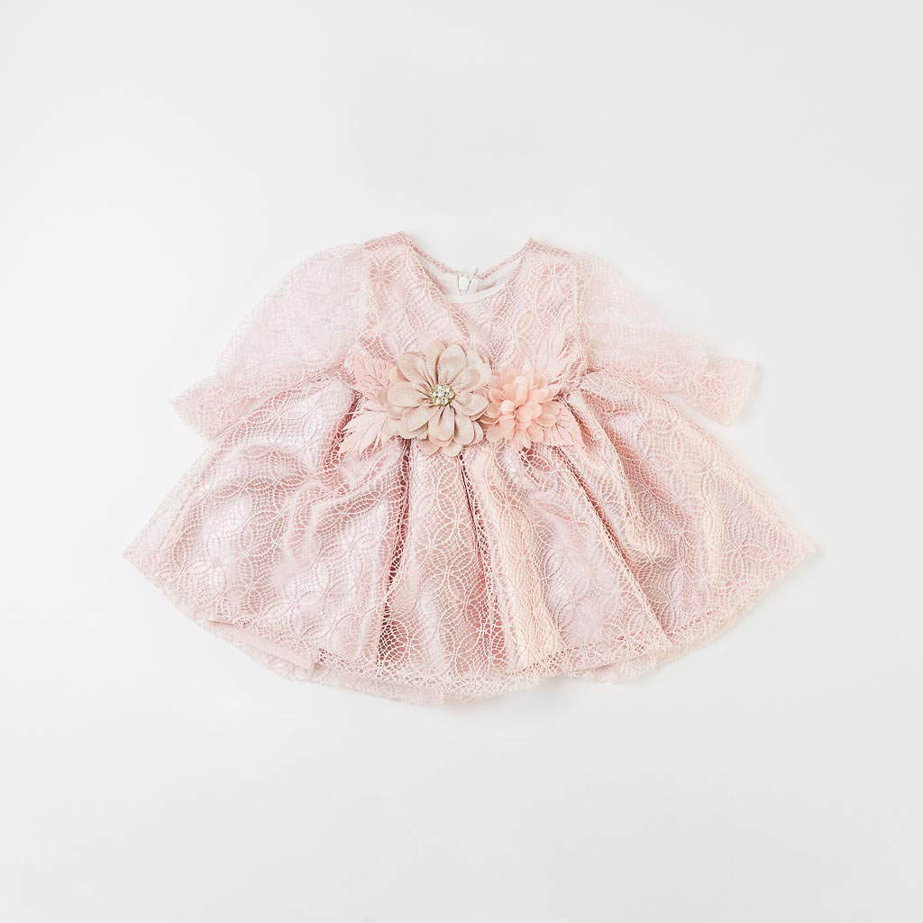Бебешкa oфициална рокля с дантела Amante Princess Pink Розовa