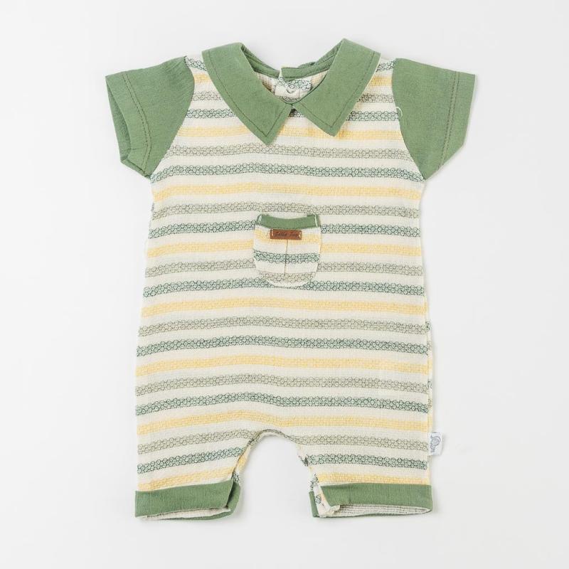 Baby overalls with short sleeves For a boy  Jolly Joy  Green