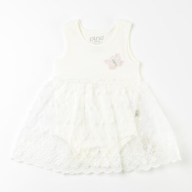 Бебешко боди - рокля Pino Butterfly Бяло