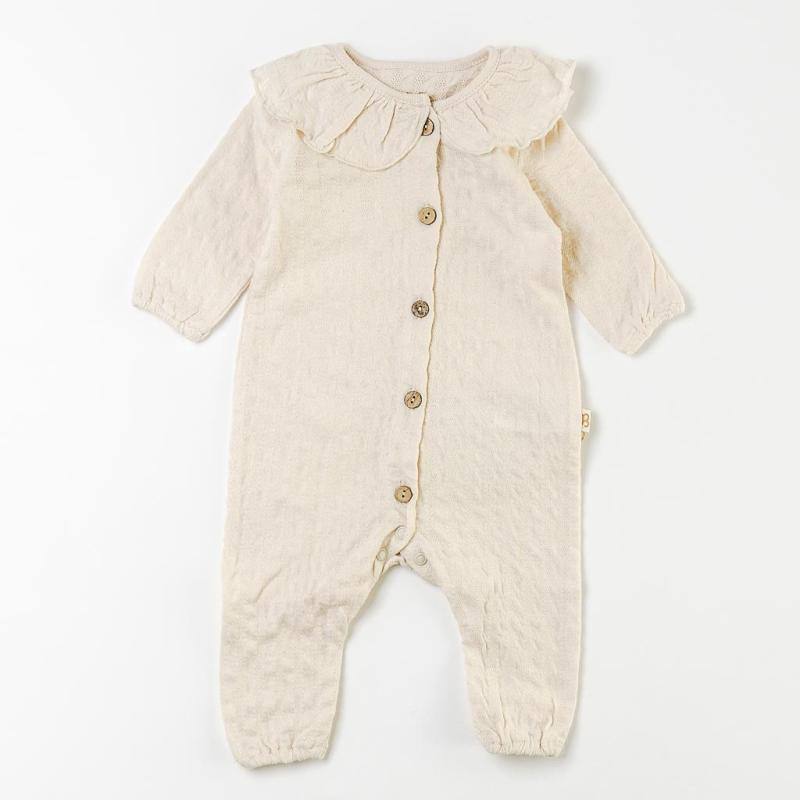 Baby overalls with long sleeves For a girl  Anna Babba Natural  Beige