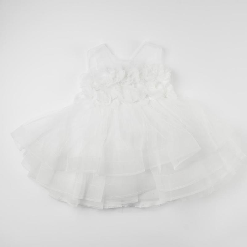Childrens formal dress with tulle  Ayisig Flowers  White